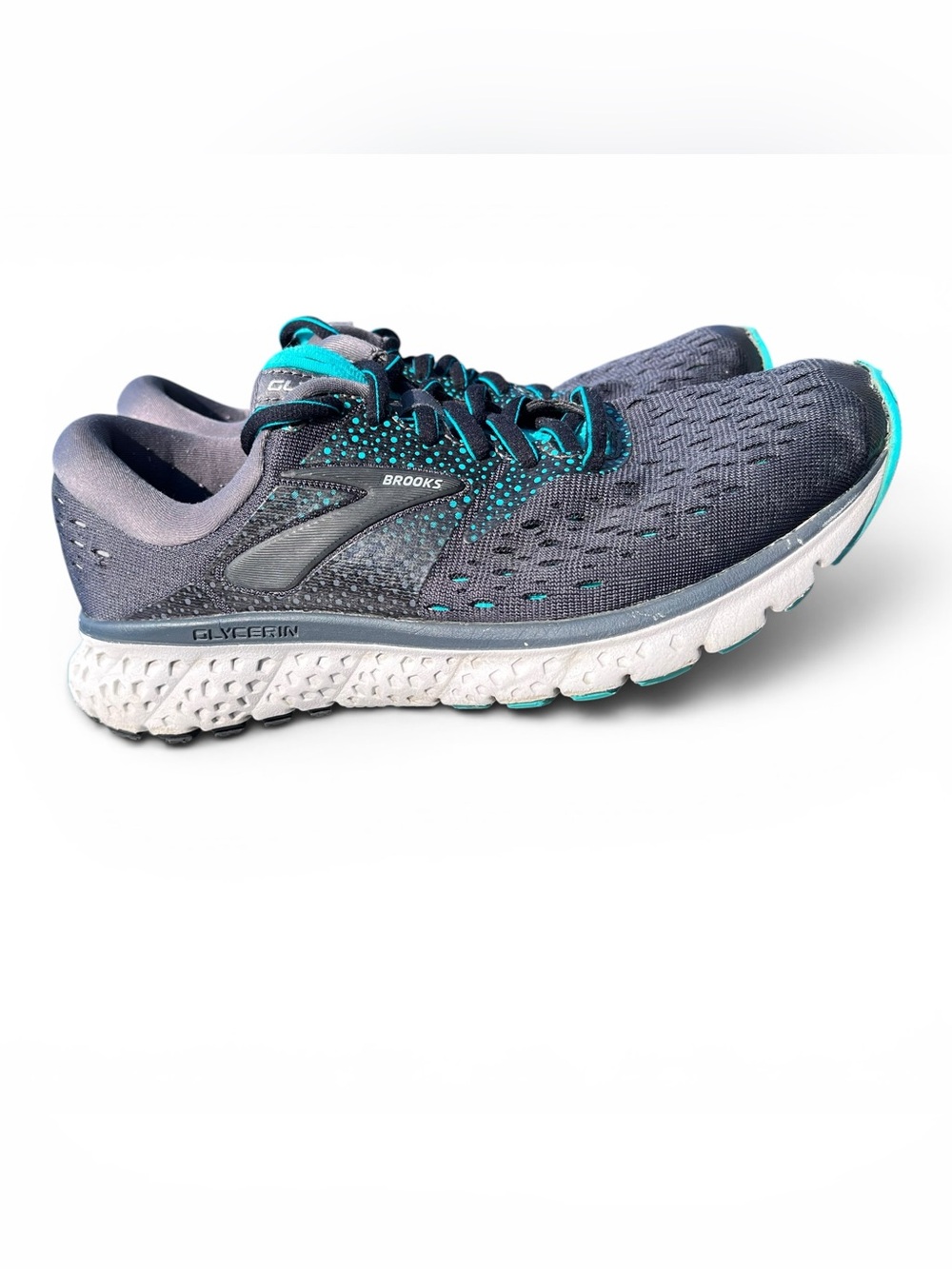 Brooks Women’s Glycerin Running Shoes — Gray with Teal Accents Womens 6.5